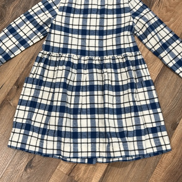 Hanna Anderson 100% cotton Flannel style plaid Dress blue/blk size 120cm/us 6-7 - Picture 10 of 12